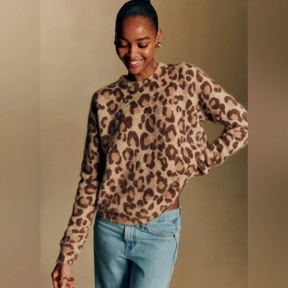Sézane Gina Jumper Leopard Print Sweater - Picture 3 of 8